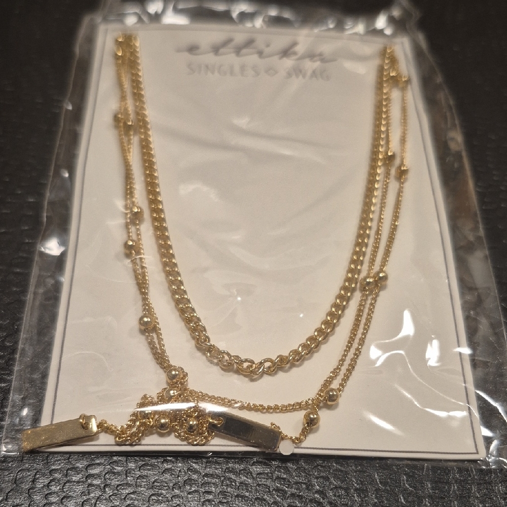 NWT Ettika Gold Necklace Stack